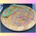 brillenkoordje, roze met schildpadjes