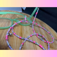 brillenkoordje, roze met schildpadjes