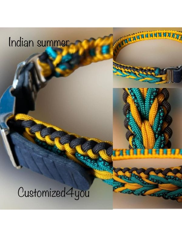 Handmade halsband Fonsi's Indian summer 45 cm tot 55 cm Handmade halsband Fonsi's Indian summer 45 cm tot 55 cm