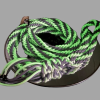 hondenlijn handmade grijs/glow in the dark ca 120cm