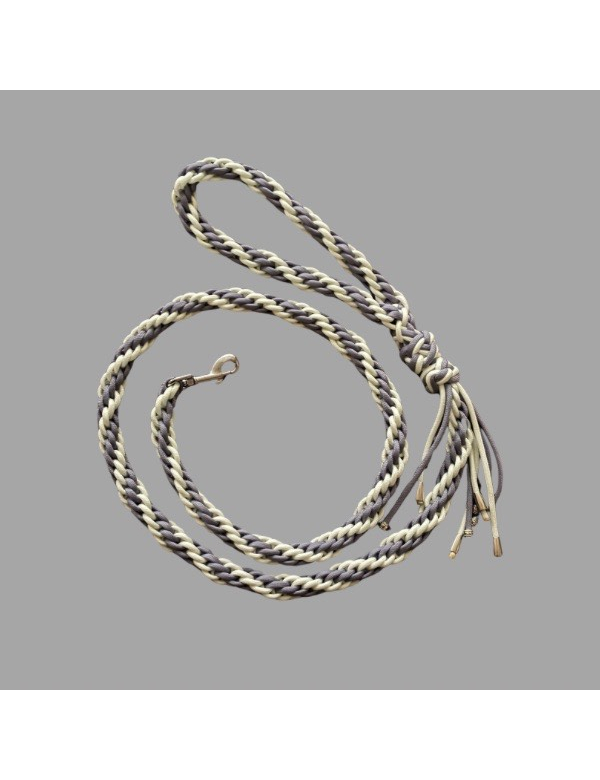 hondenlijn handmade grijs/glow in the dark ca 120cm