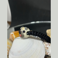 Handmade armband met lampwork Bulldog