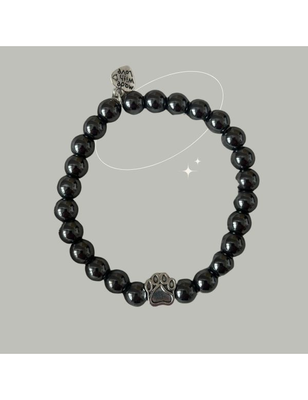 Handmade armband met zwarte Hematiet kralen