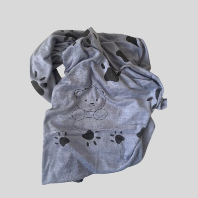 Honden handdoek grijs