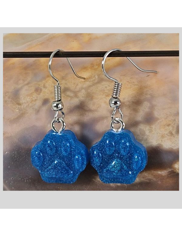 oorbellen pootafdruk blauw