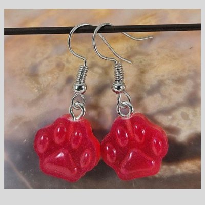 oorbellen pootafdruk roze