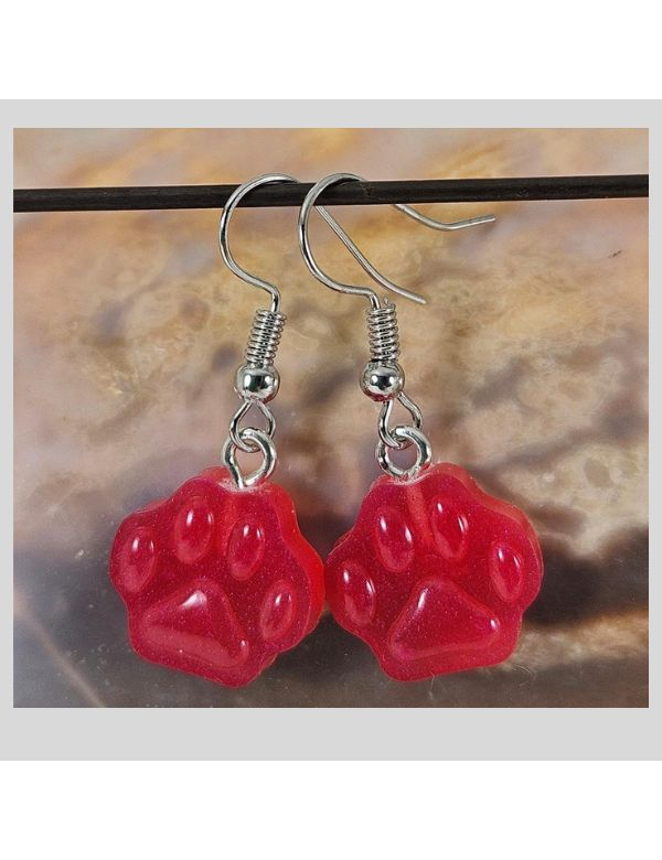 oorbellen pootafdruk roze