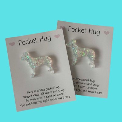 Pocket Hug, hond, glitter