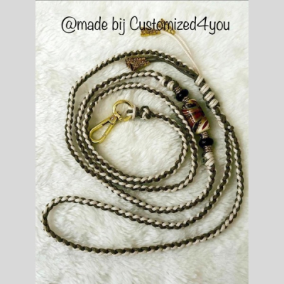 Showlijntje met lampwork kralen, handmade