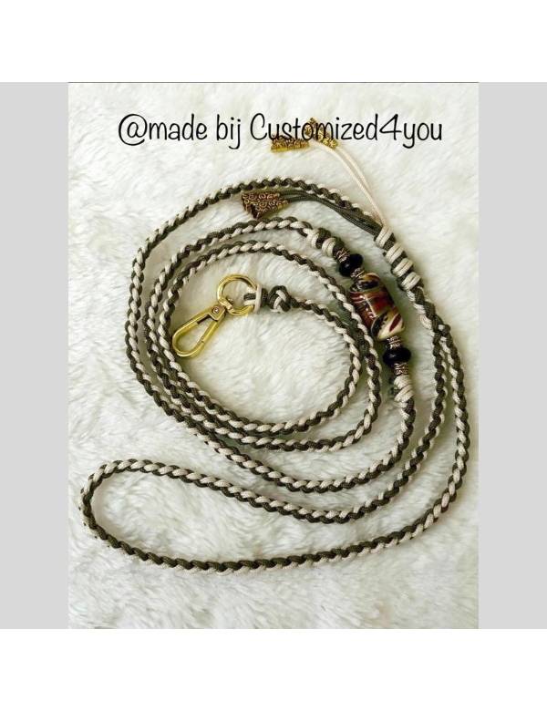 Showlijntje met lampwork kralen, handmade